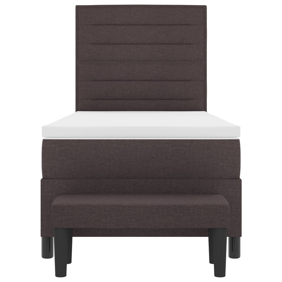 Boxspringbed Met Matras En Bank Stof Donkerbruin 90 x 190 cm Lijnen ontwerp