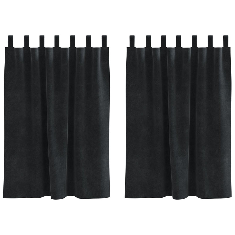 Out Gordijnen 2 Stuks Fluweel Zwart 140 x 140 cm met ophanglussen