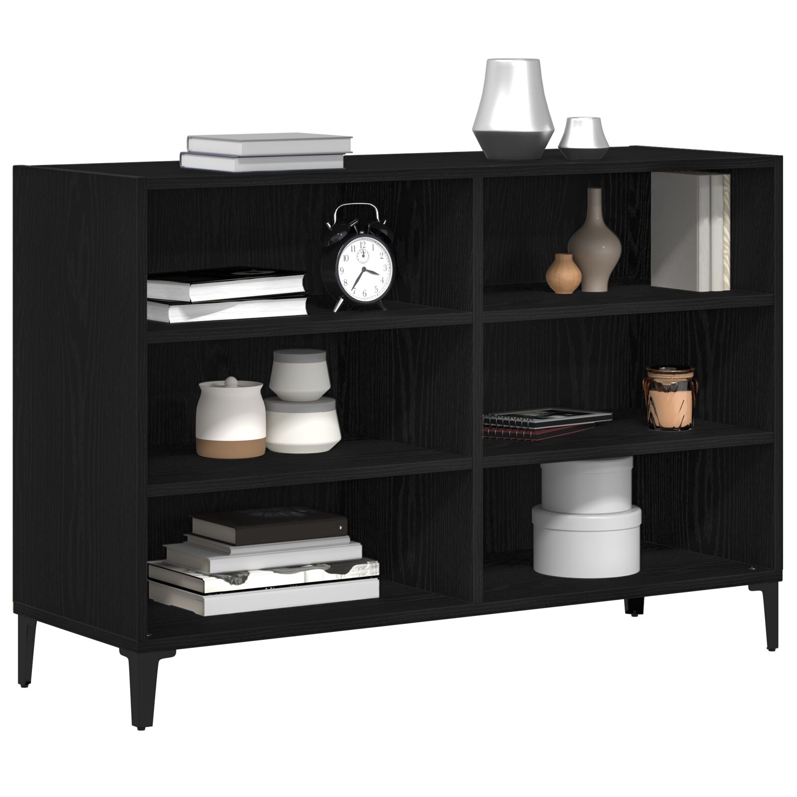 Dressoir Zwart Eiken 103,5X35X70 Cm Gelaagd Hout