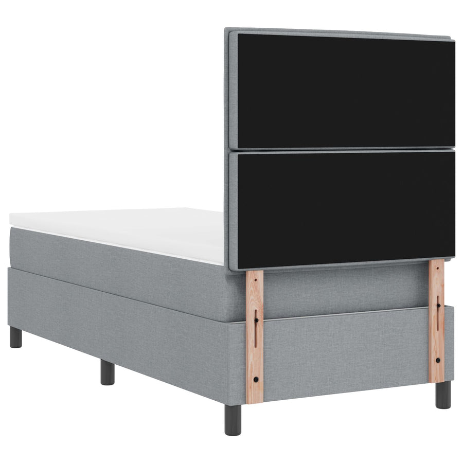 Boxspringbed Met Matras Stof Lichtgrijs 80 x 200 cm Lijnen ontwerp