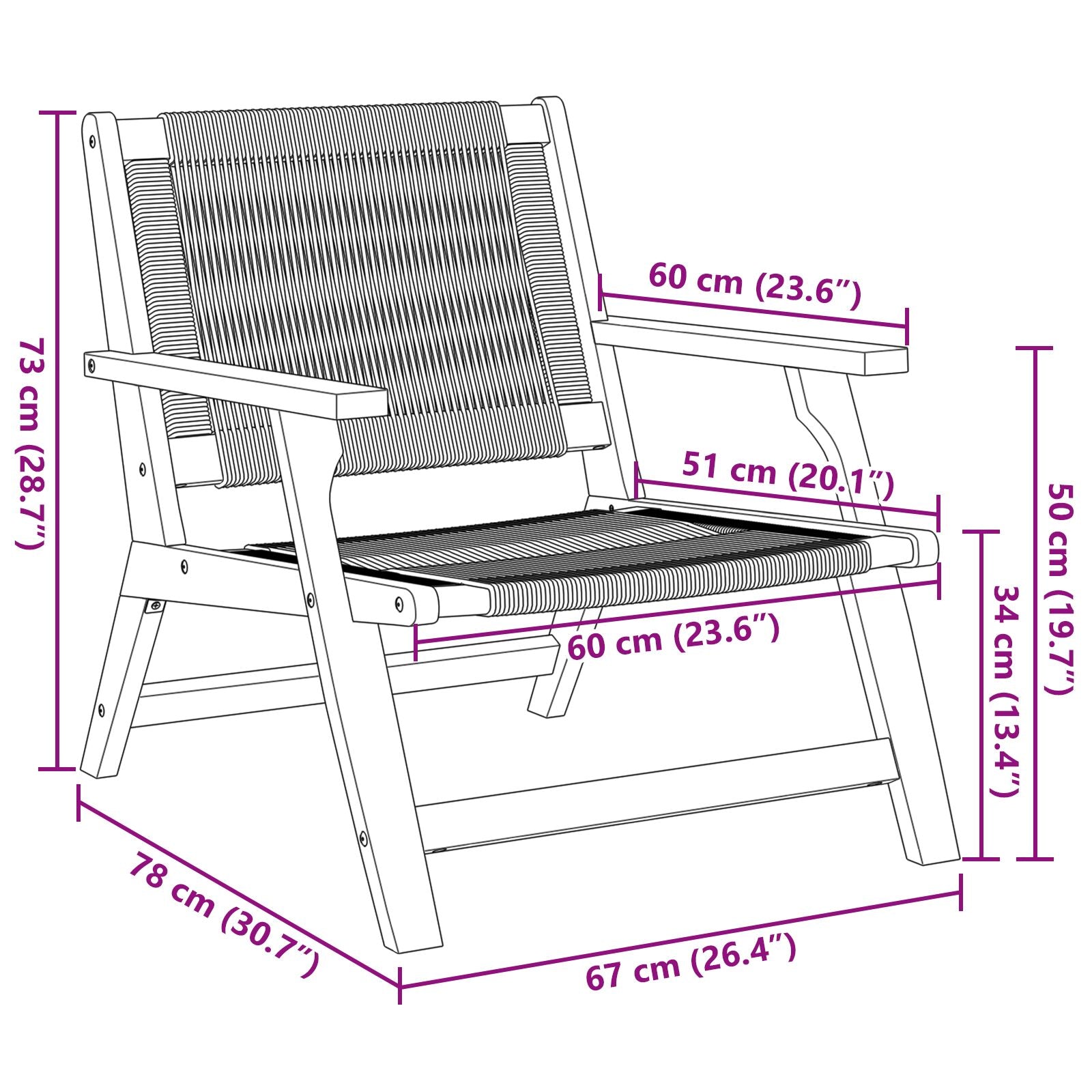 Tuinstoelen 2 Stuks 67X77X73 Cm Massief Acaciahout Zwart 2x stoel