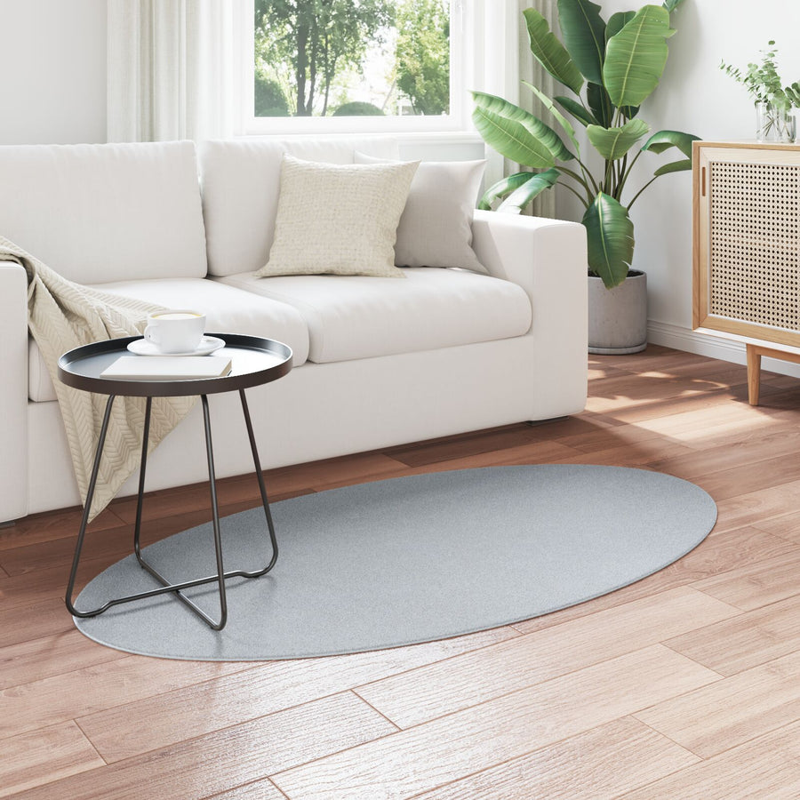 Vloerkleden Katoen Vloerkleed Ovaal Grijs 80 x 150 cm