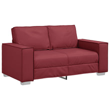 Loveseat Bank Faux Leer Wijnrood 120 cm