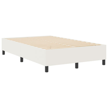Boxspring Bed Klein Tweepersoons Corduroy Stof Crème 120 x 190 cm