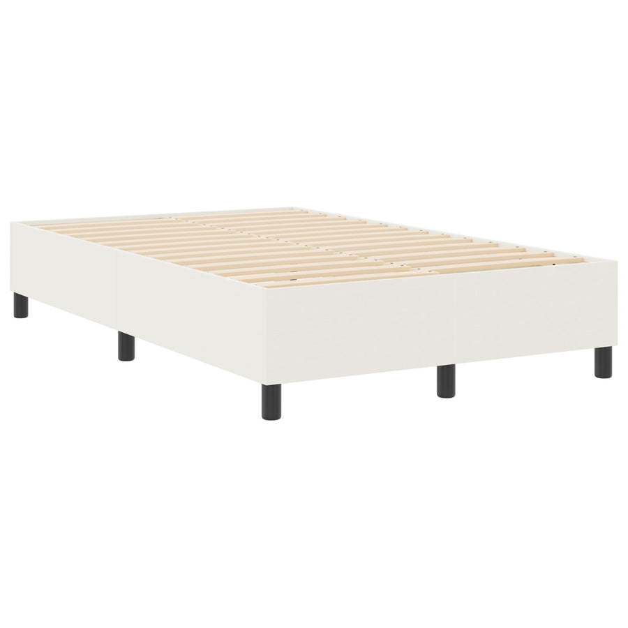 Boxspring Bed Klein Tweepersoons Corduroy Stof Crème 120 x 190 cm