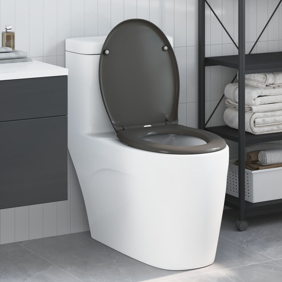 Snelsluittoiletzitting Met Zachte Sluiting Duroplast Anthraciet