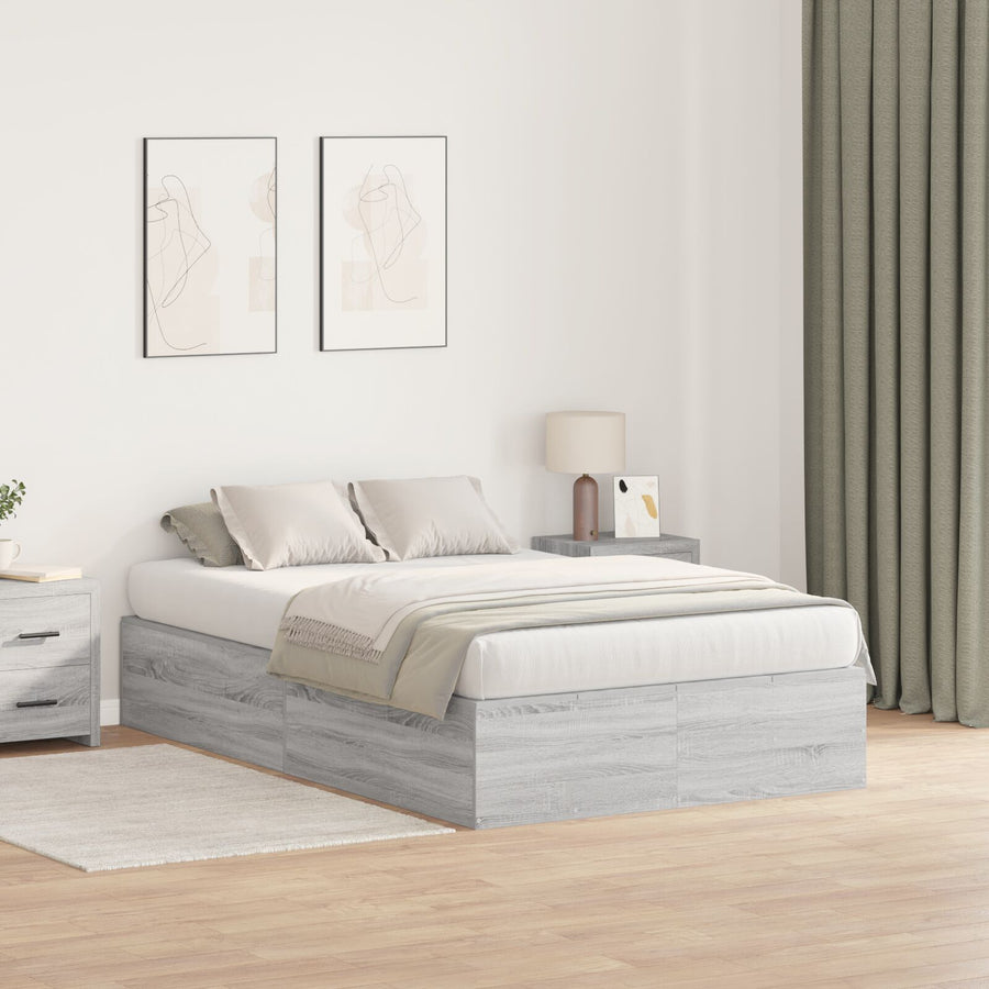 Opbergbedframe Grijs Sonoma 120 x 200 cm