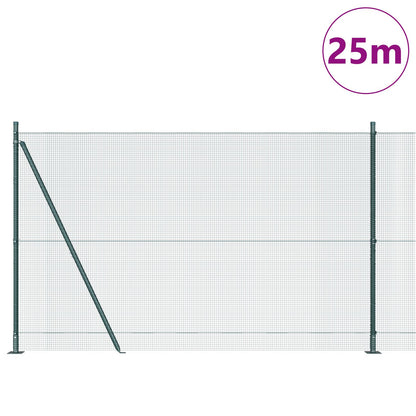 Gelaste Draadhek Met 13 Flens Posten Groen 1.6X25 M Staal Gegalvaniseerd Staal