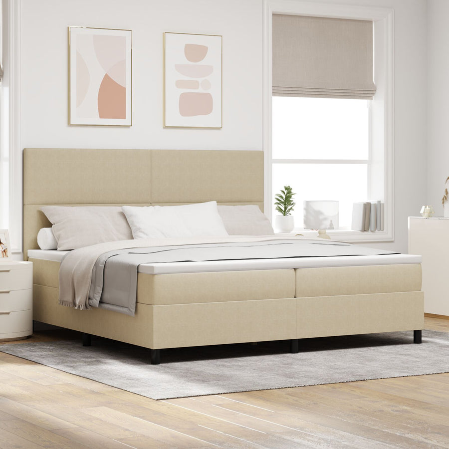 Boxspringbed Met Matras Lichtgroen Grijs 200X200 Cm Corduroy Stof