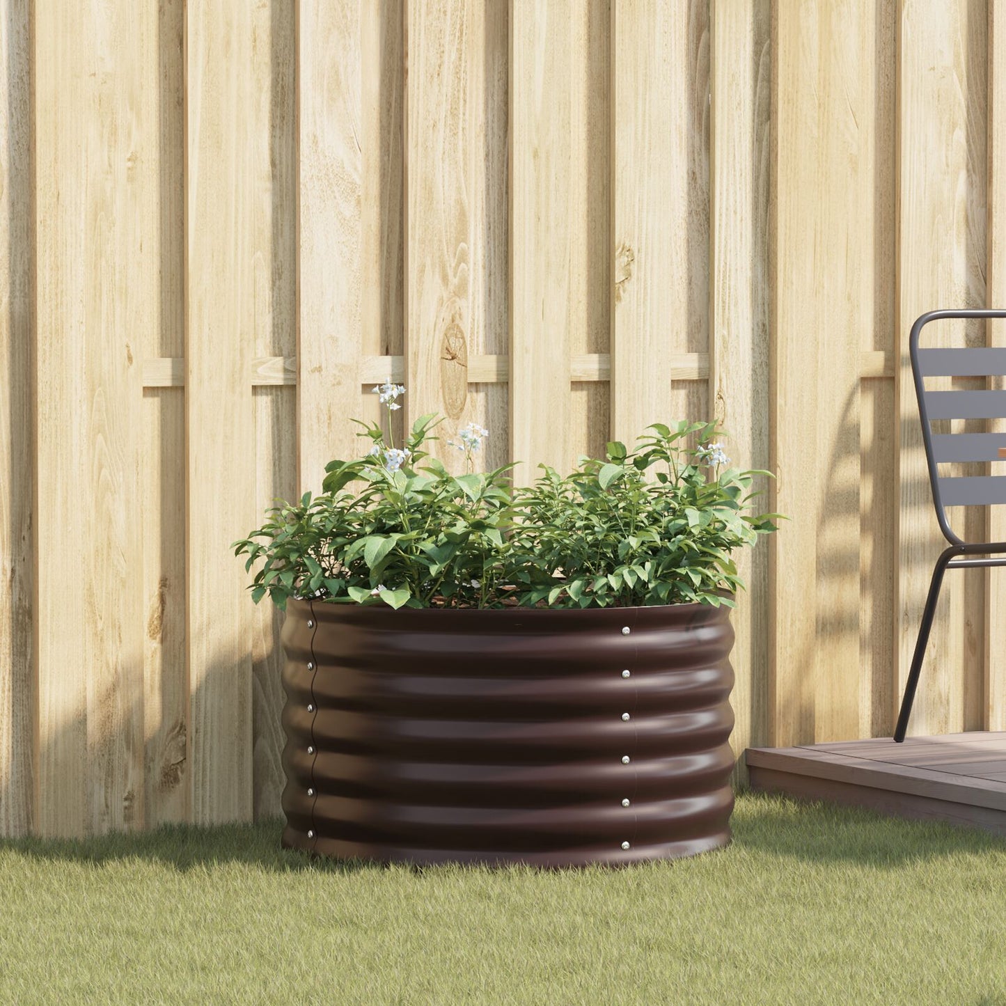 Tuin Raised Bed Gegalvaniseerd Staal 80 x 80 x 44 cm Bruin