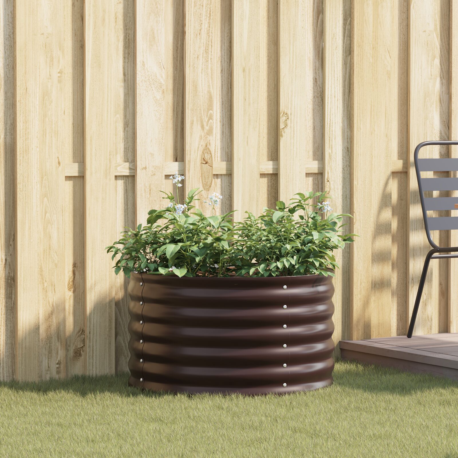Tuin Raised Bed Gegalvaniseerd Staal 80 x 80 x 44 cm Bruin