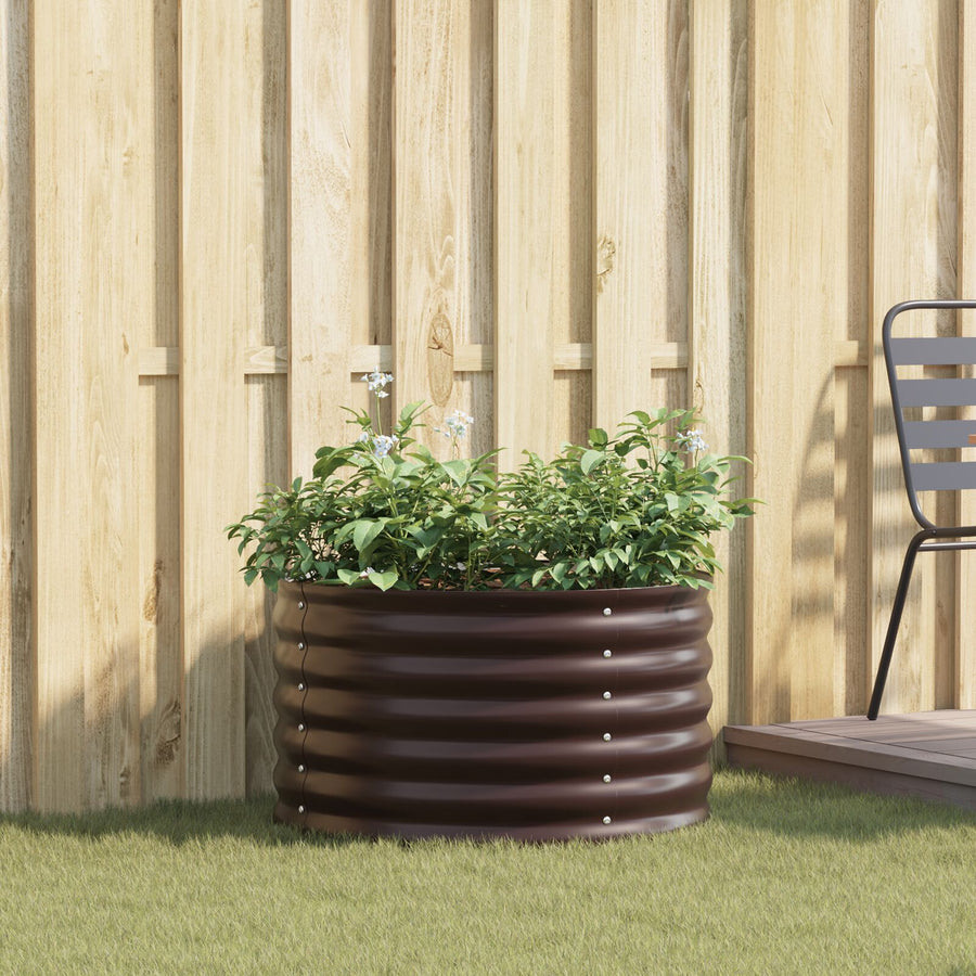 Tuin Raised Bed Gegalvaniseerd Staal 80 x 80 x 44 cm Bruin