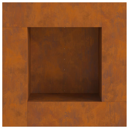 Vuurkorf Vierkant Weervast Staal 80 x 80 x 40 cm Roestbestendig staal/Bruin