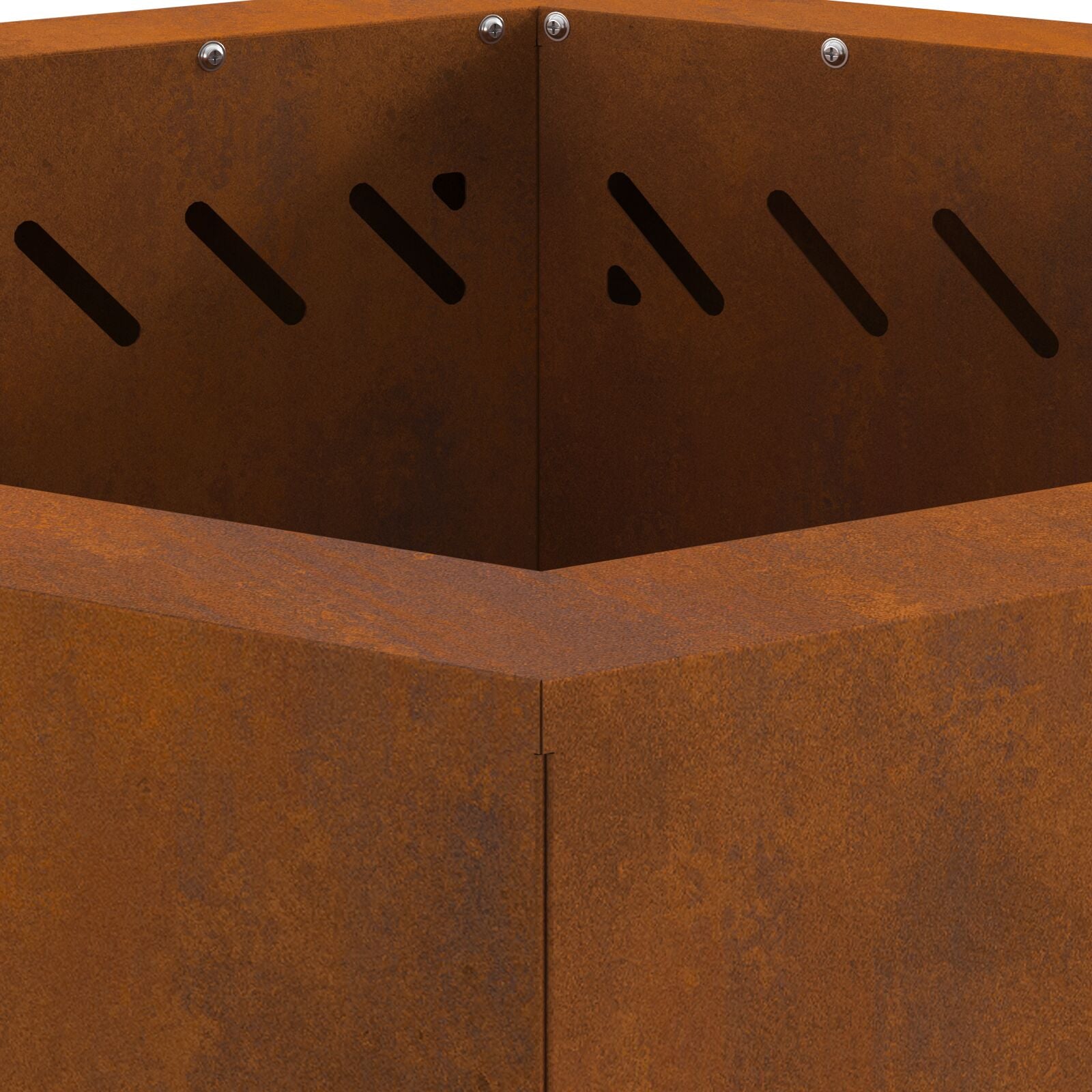 Rookloze Vuurkorf Hexagonaal Weerbestendig Staal 58 x 58 x 51 cm Verweerd staal/Bruin