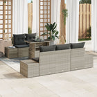 Rattan sofa set with cushions 6 pcs Light grey poly rattan