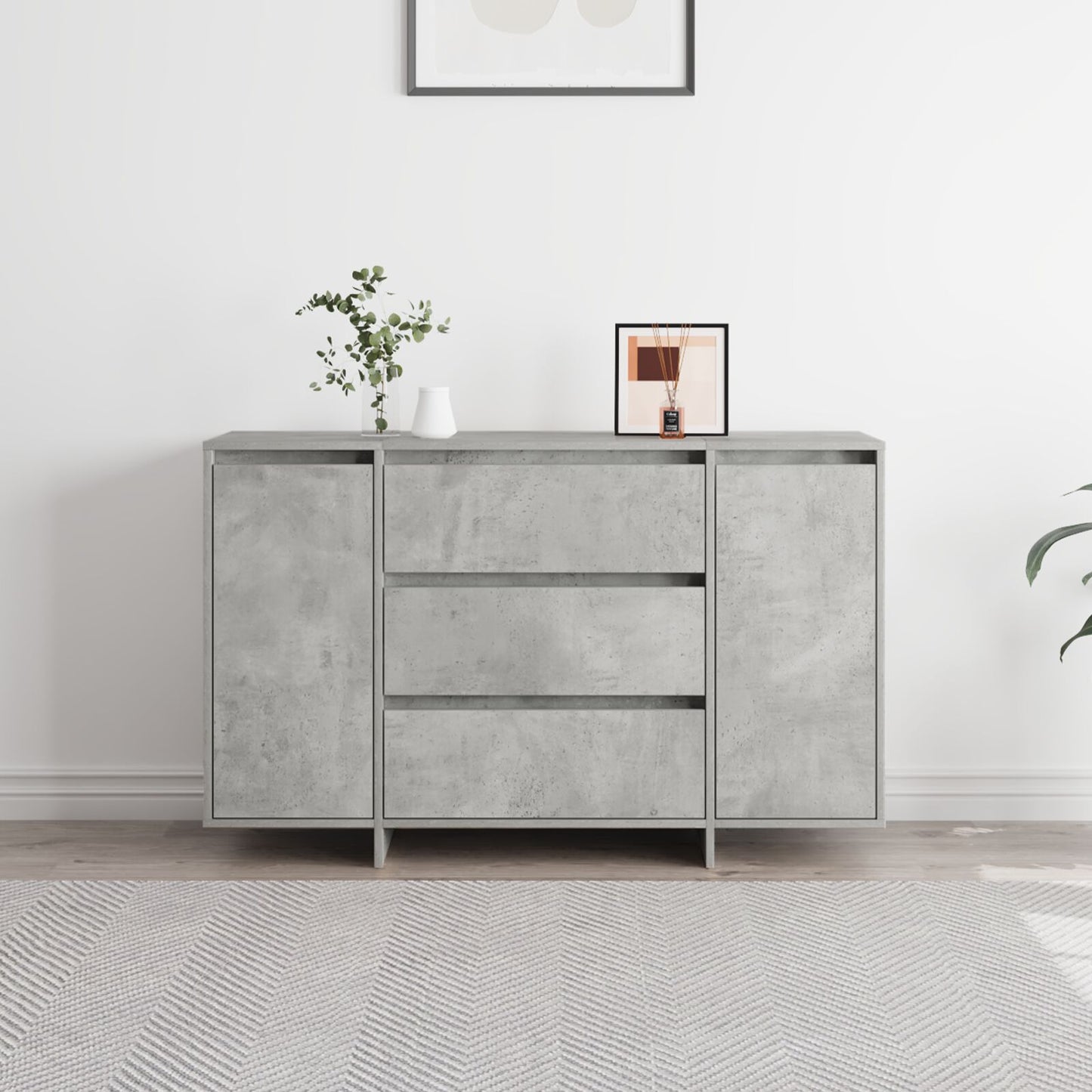 Zijtafel Betonnen Grijs Geëngineerd Hout Zijtafel Rechthoekig