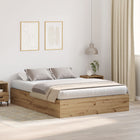 Storage Bed Frame Artisan Oak 150 x 200 cm Engineered Wood