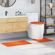 Antislip badmat set 3 stuks oranje 50x50 cm