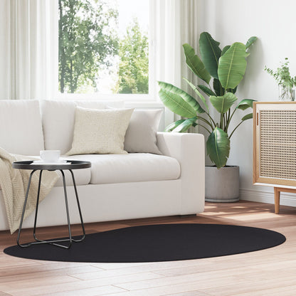 Vloerkleed Polyester Antislip Zwart 120 x 170 cm Oval-Raindrop