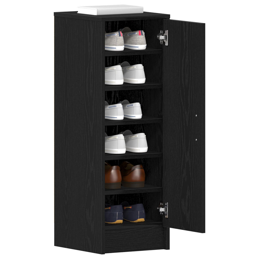 Schoenenkast Bewerkt Hout Zwart eiken 32 x 35 x 92 cm
