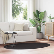 Vloerkleed ovaal zwart 100x200 cm polyester