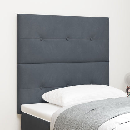 Hoofdbord Met Knopen Tufted Fluweel Donkergrijs 80 cm Hoog hoofdbord