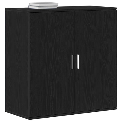 Sideboard Zwart Eiken 79X38X80 Cm Engineered Wood