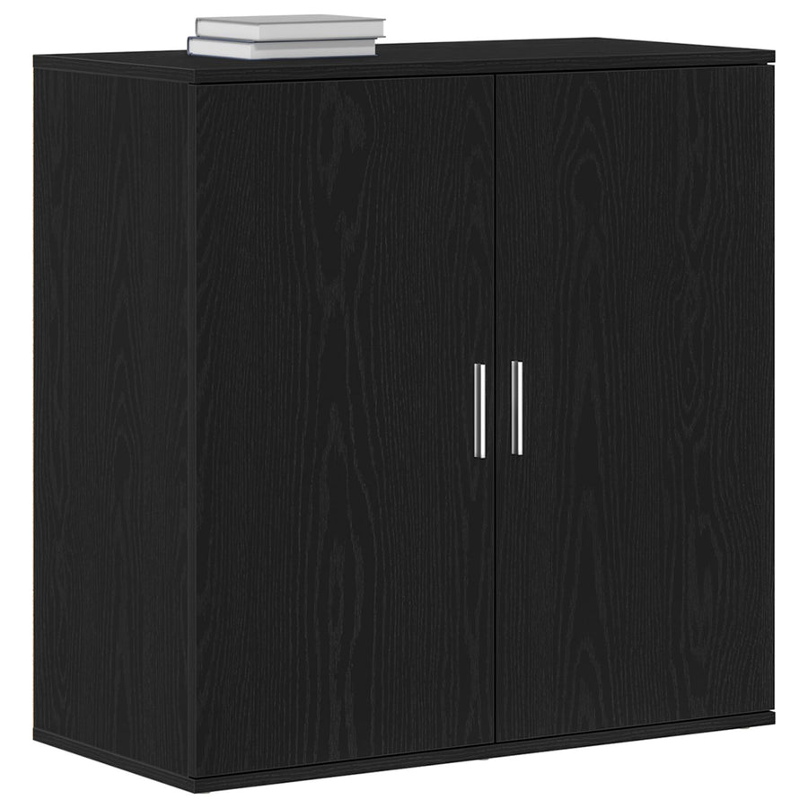 Sideboard Zwart Eiken 79X38X80 Cm Engineered Wood