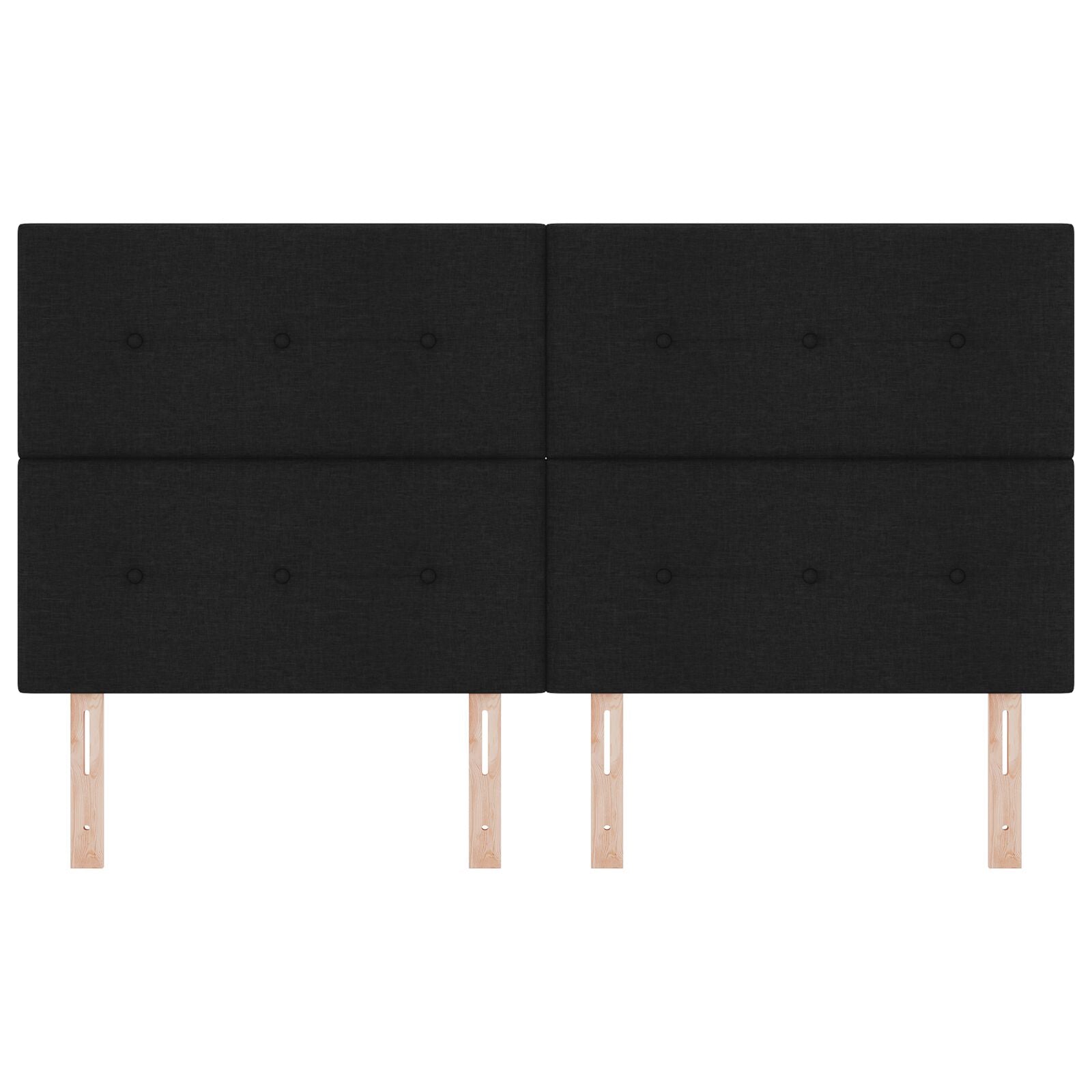 Hoofdbord Knopen Tufted Stof Zwart 180 cm Hoog hoofdbord