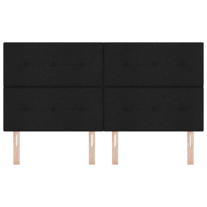 Hoofdbord Knopen Tufted Stof Zwart 180 cm Hoog hoofdbord