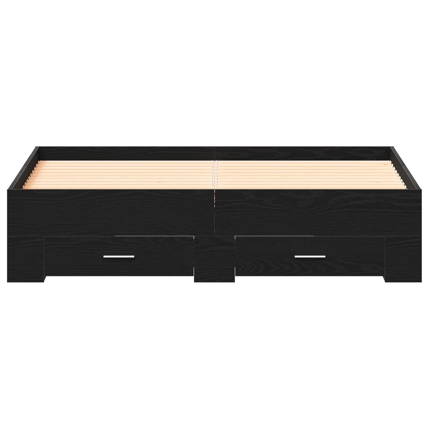 Bedframe Met Lades Zwart Eiken 135X190 Cm Gemaakt Van Engineered Wood Ambachtelijk Eiken