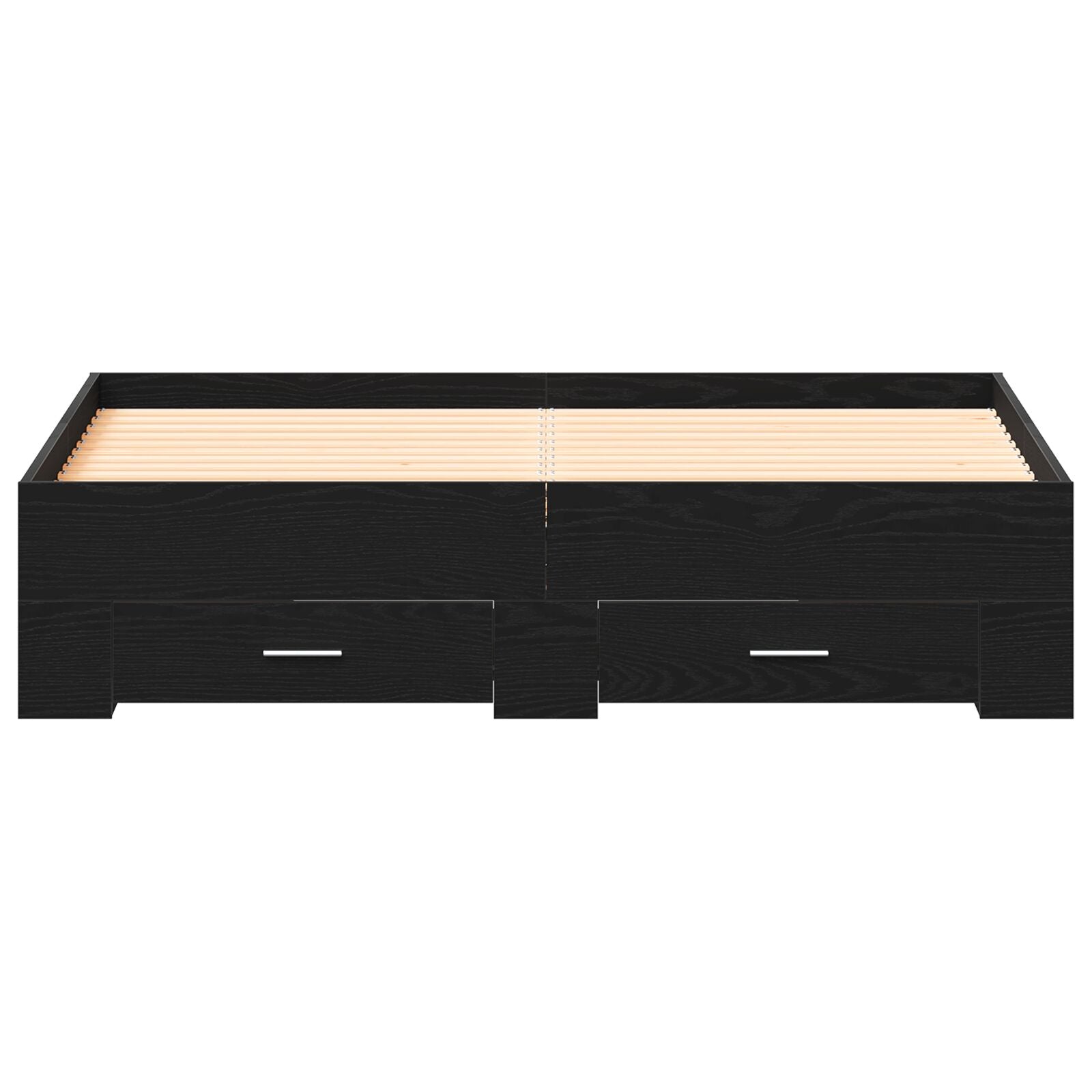 Bedframe Met Lades Zwart Eiken 135X190 Cm Gemaakt Van Engineered Wood Ambachtelijk Eiken