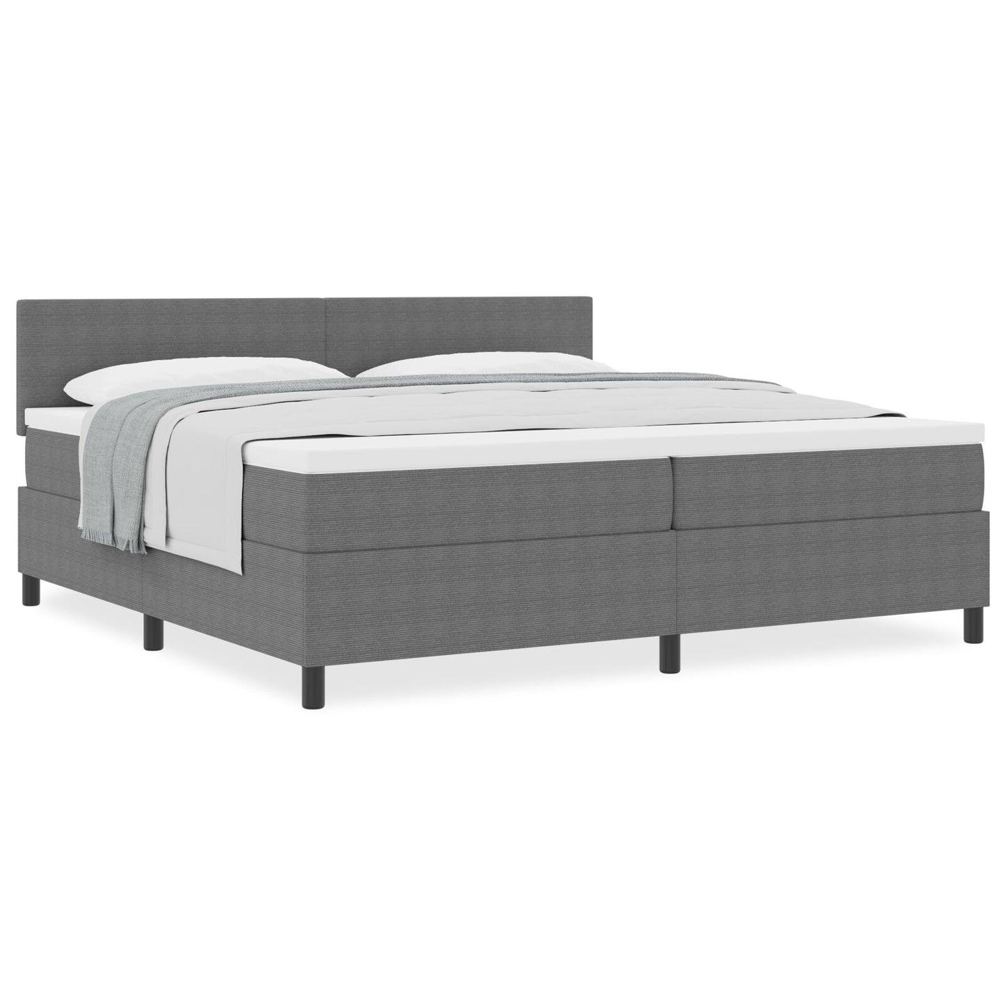 Boxspringbed Met Matras Lichtgrijs 200X200 Cm Corduroy Stof