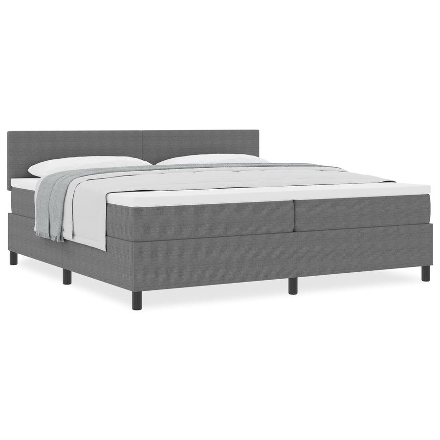 Boxspringbed Met Matras Lichtgrijs 200X200 Cm Corduroy Stof