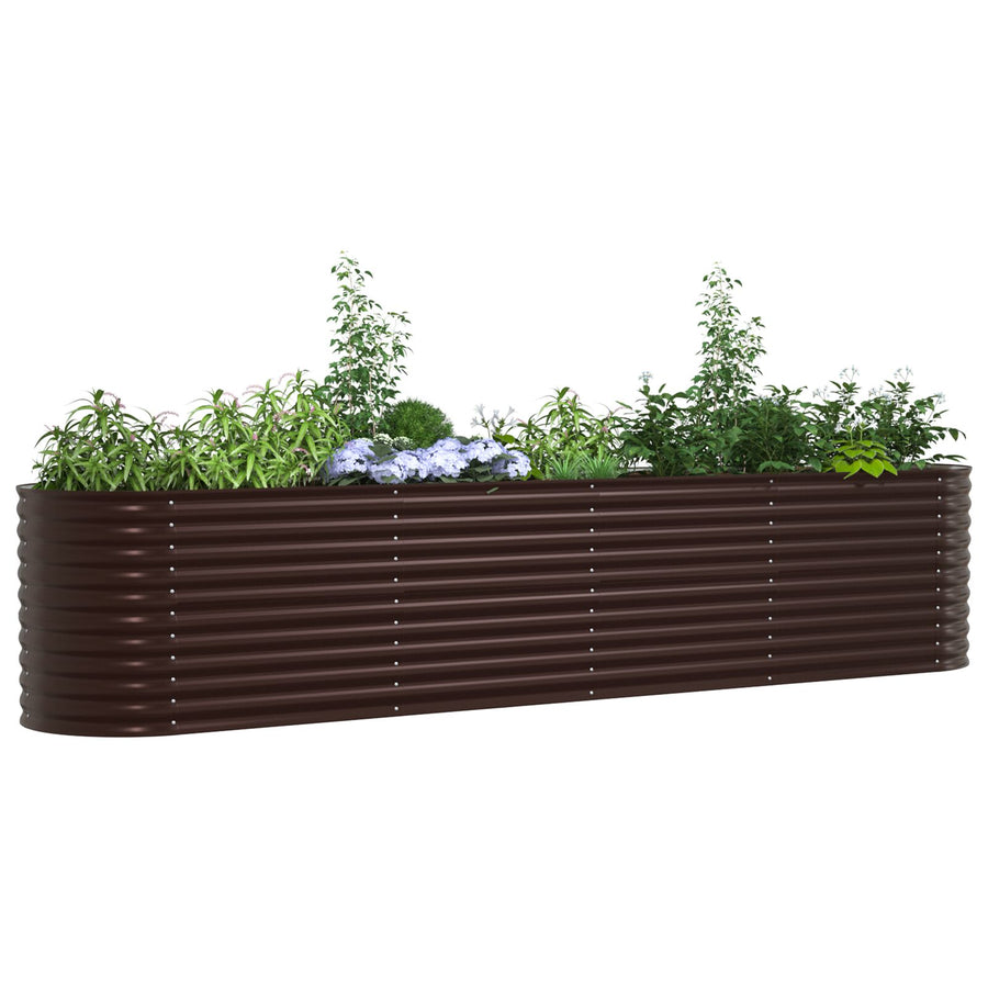 Tuin Raised Bed Gegalvaniseerd Staal 400 x 80 x 81 cm Bruin