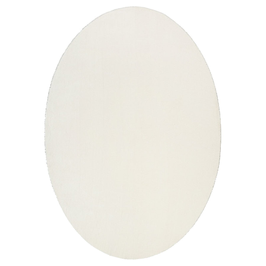 Tapijten Crème Wol 140 X 200 Cm Duurzaam Vloerkleed Ovaal