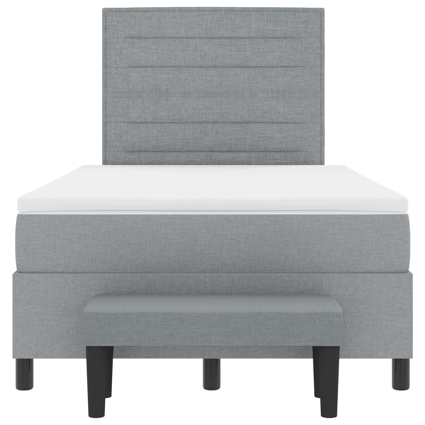 Boxspring Bed Met Matras & Bank Lichtgrijs 120X190 Cm Stof Blauw