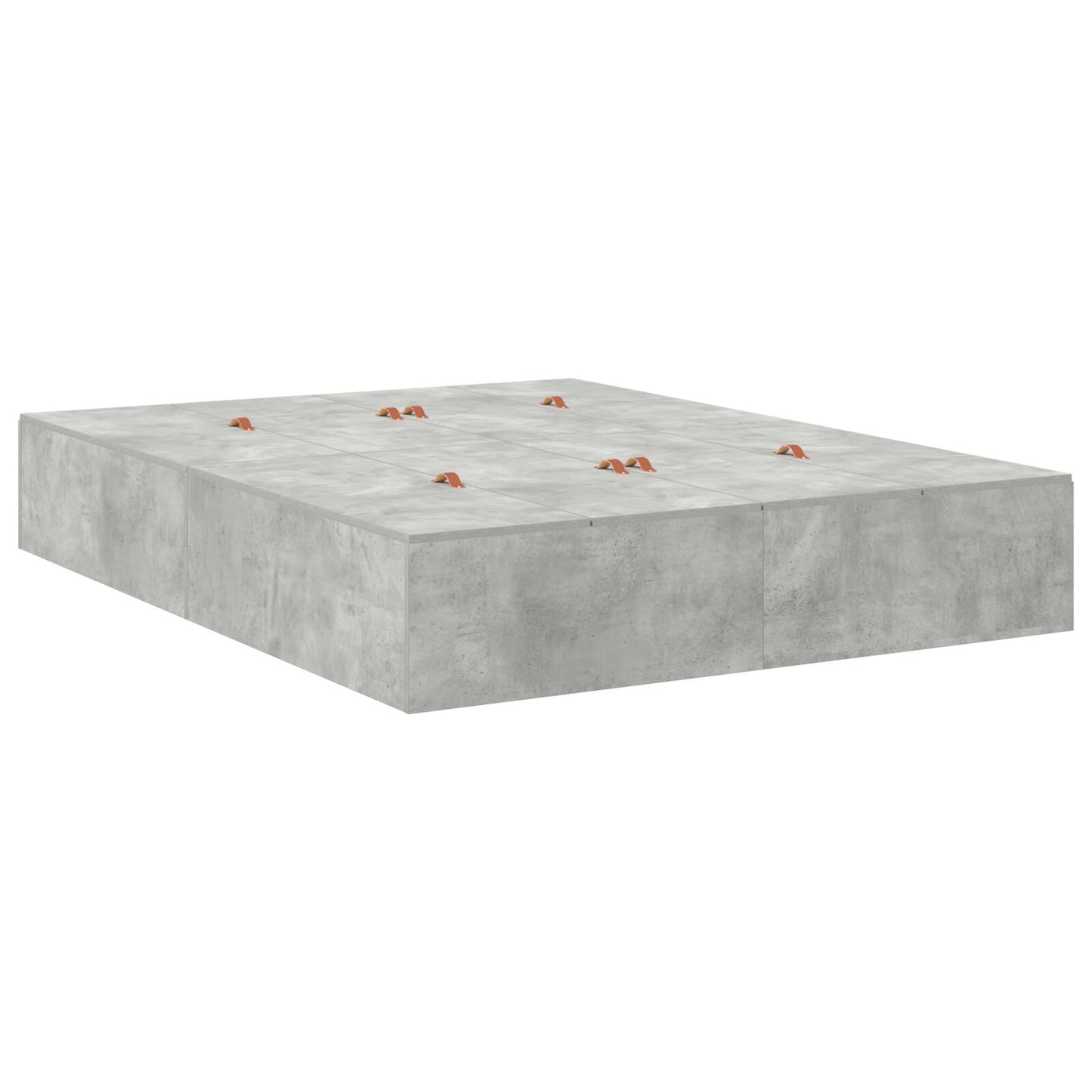 Opbergbedframe Betonnen Grijs Beton Grijs 140 x 190 cm