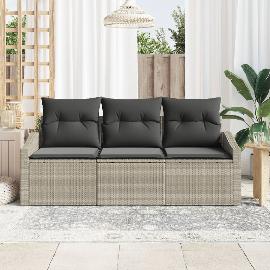 Tuin Sofa Set Set Van 3 Grijs Gegalvaniseerd Staal