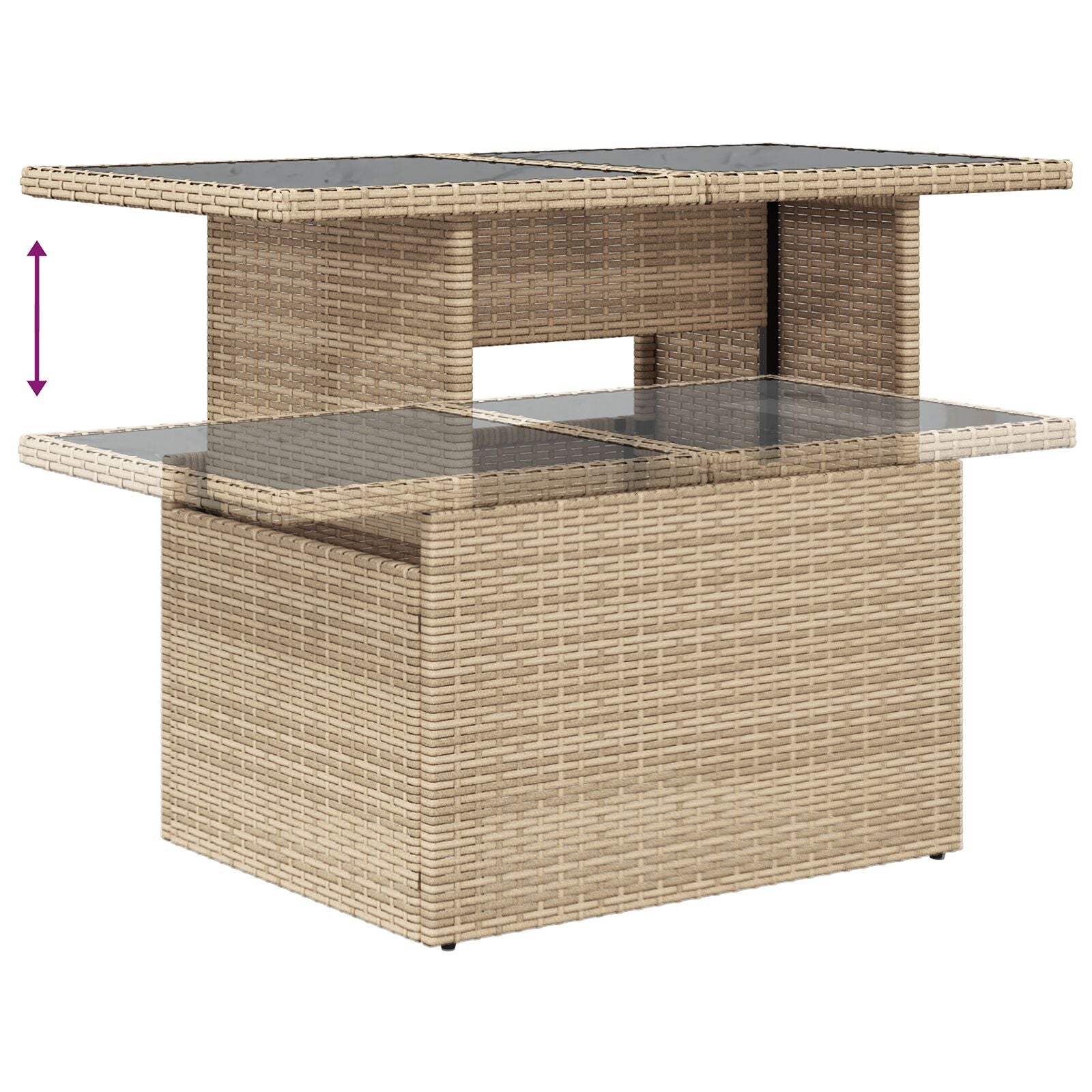 6-Delige Tuin Sofa Set Met Kussens Beige Poly Rattan