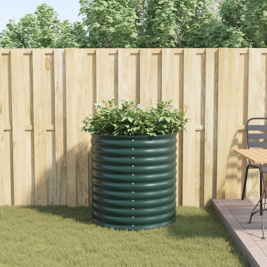 Tuin Verhoogd Bed Gegalvaniseerd Staal 80 x 80 x 81 cm Groen