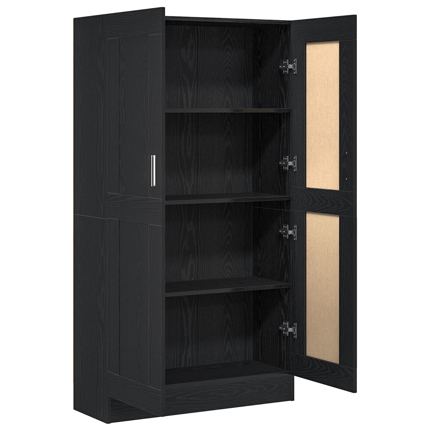 Boekenkasten 2 Stuks Zwart Eiken 165X30,5X150 Cm Geschuurd Hout