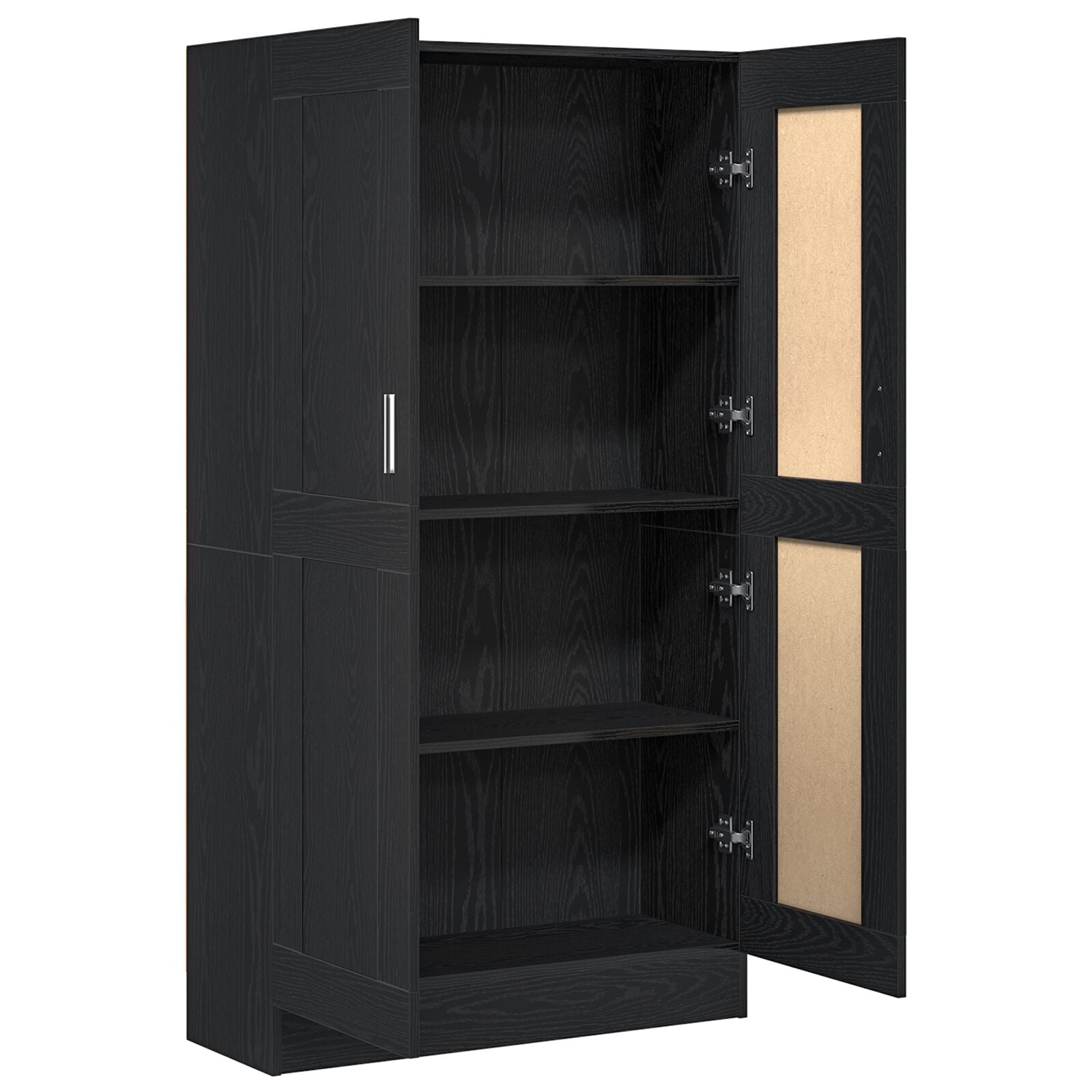 Boekenkasten 2 Stuks Zwart Eiken 165X30,5X150 Cm Geschuurd Hout