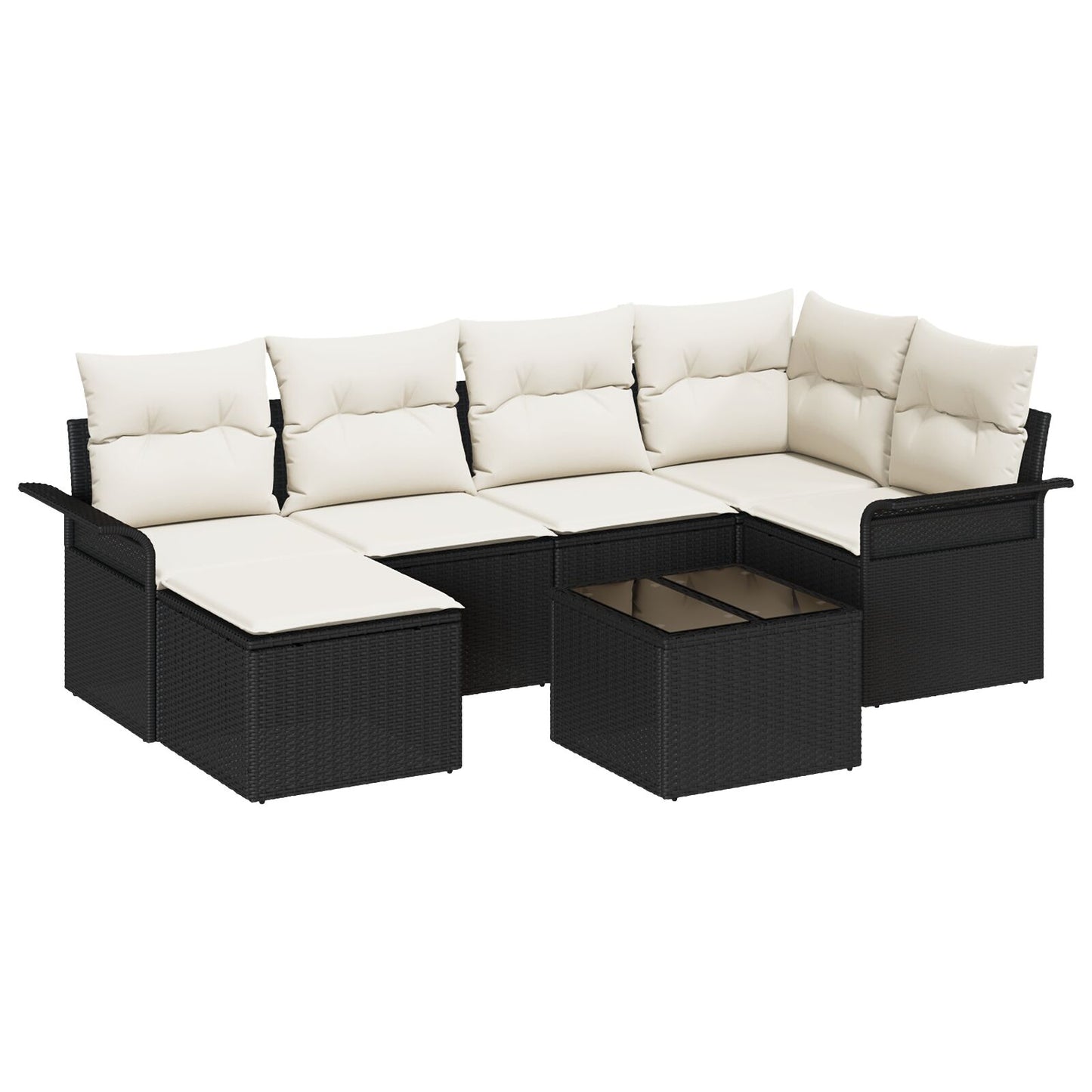 6-Delige Tuin Sofa Set Met Kussens Bruin Poly Rattan