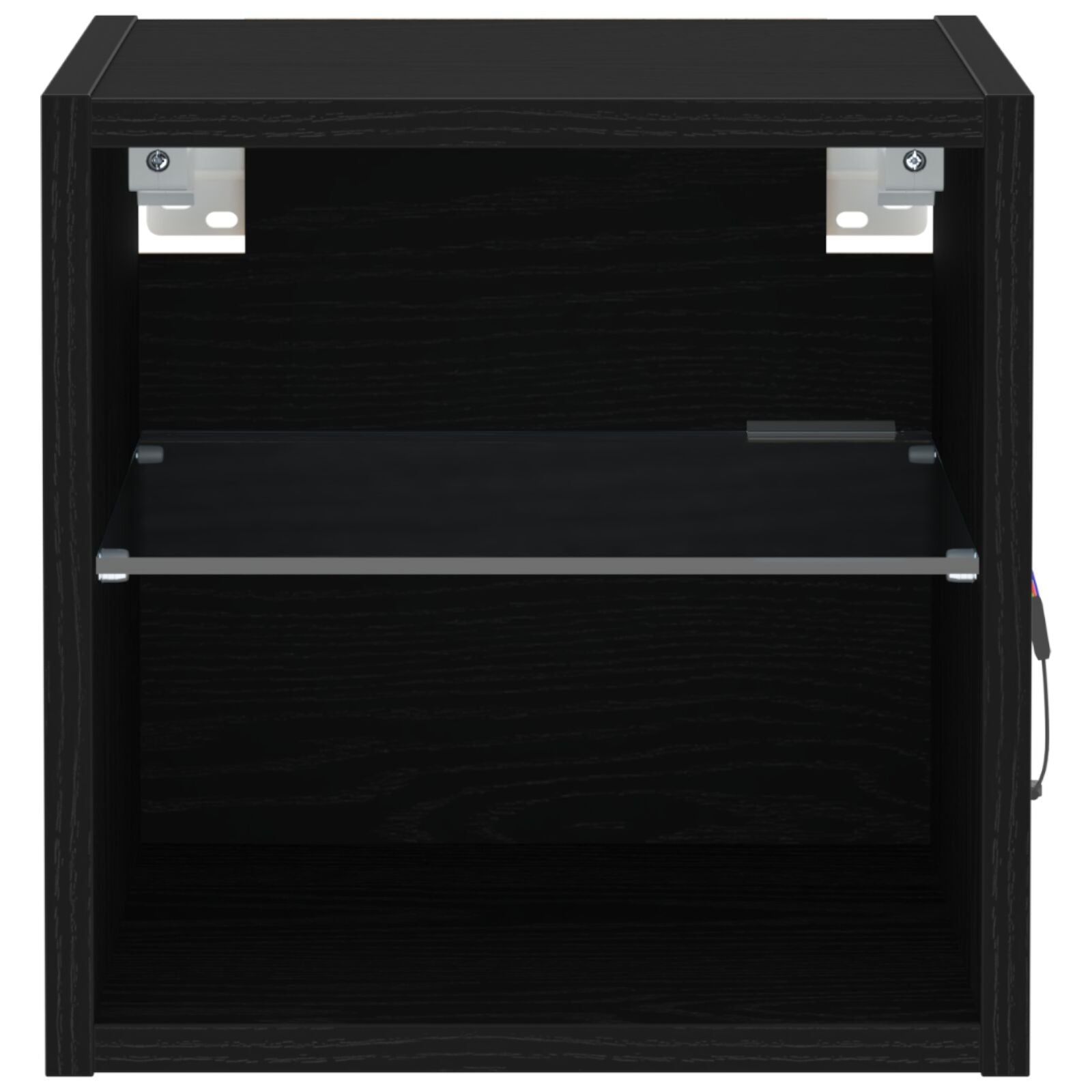Led Tv-Kast Zwart Eiken 30X28,5X30 Cm Houtmateriaal