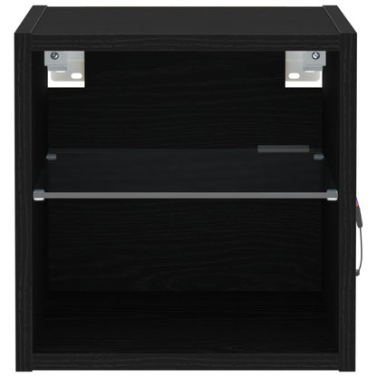Led Tv-Kast Zwart Eiken 30X28,5X30 Cm Houtmateriaal
