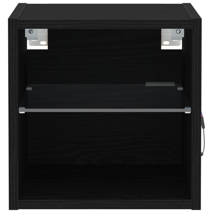 Led Tv-Kast Zwart Eiken 30X28,5X30 Cm Houtmateriaal