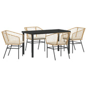 Tuinset poly rattan 4 persoons bruin