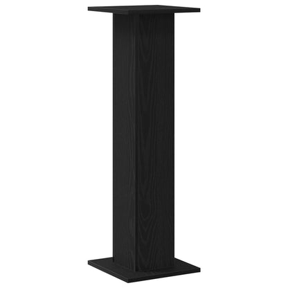 Plantstandaard 2 Stuks Bewerkt Hout 30 x 30 x 95 cm Zwart Eiken