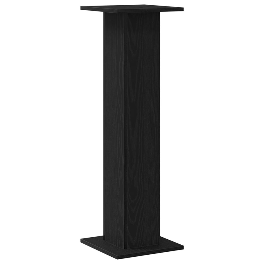 Plantstandaard 2 Stuks Bewerkt Hout 30 x 30 x 95 cm Zwart Eiken